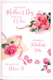 In this Mother's Day card artwork, a quiet sense of affection unfolds through a graceful arrangement of pink roses and handwritten words, as if composed on a peaceful Millwall morning. A generous cluster of roses, painted in varying shades of blush and rose-pink, anchors one side of the design; their petals appear plush and velvety, with finely shaded contours that suggest both softness and a subtle, natural sheen. Smaller sprigs and single blossoms seem to drift outward from the main group, balanced by scattered petals that lie like gentle whispers across the white background, giving the impression of a bouquet just set down on a table by the docks. Flowing calligraphy weaves through the floral layout, delivering Mother's Day sentiments in a warm, swirling script that mimics the gentle unfurling of a rosebud. A delicate ribbon winds through the central bouquet, looping in relaxed curves and hinting at satin or silk by the way light and shadow glide along its length, much like the finishing ribbons tied by a florist working near South Quay or Millwall Park. The lighting is soft and even, with no harsh contrasts-just a warm, flattering glow that caresses the roses and lettering, creating a comforting, homely mood. The entire scene suggests a moment of pause: a card carefully chosen, perhaps set beside a tray of breakfast in bed or a vase of fresh flowers, capturing the essence of gratitude, tenderness, and the simple joy of saying thank you, Mum with both words and blooms.